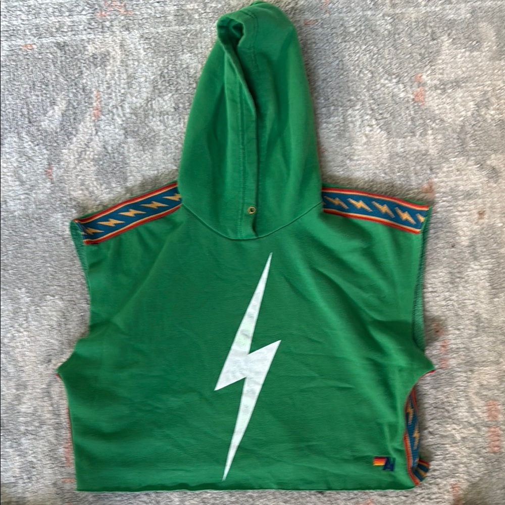 Green Hoodie with Lightning Bolt